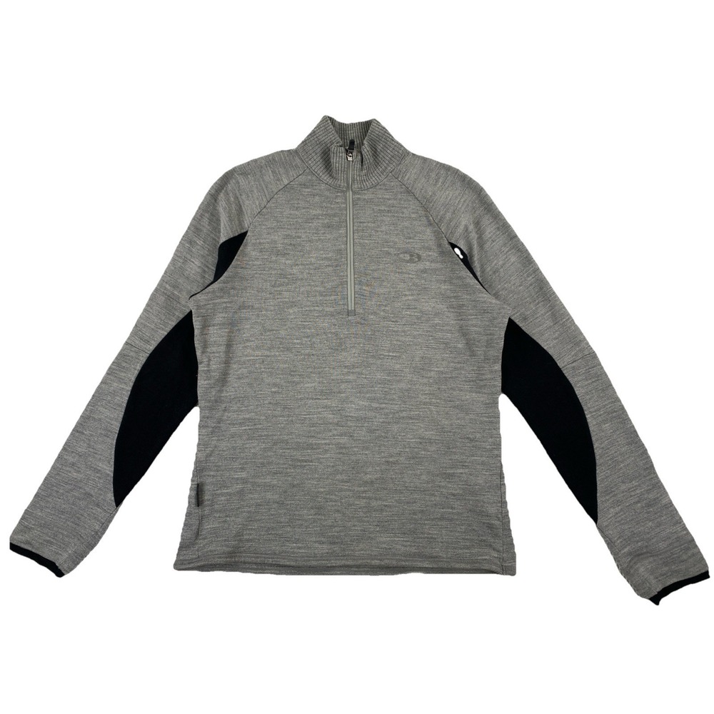 Icebreaker Sport 320 1/4 Zip Pullover Men's Medium Gray 100% Merino Wool